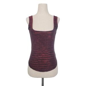 Vintage Y2K Formula X Shimmer Corset Style Tank Top Size S Red Vamp Goth Grunge